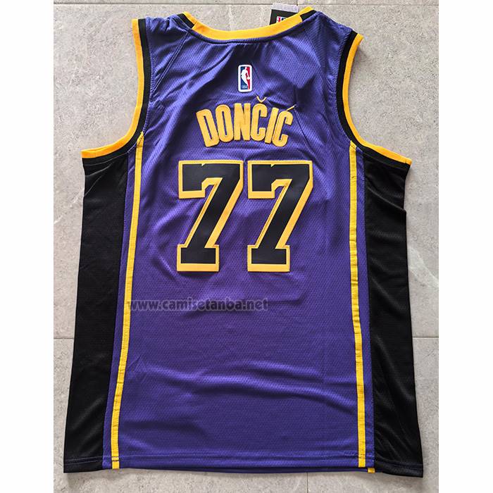 Camiseta Los Angeles Lakers Luka Doncic NO 77 Statement 2024-25 Violeta